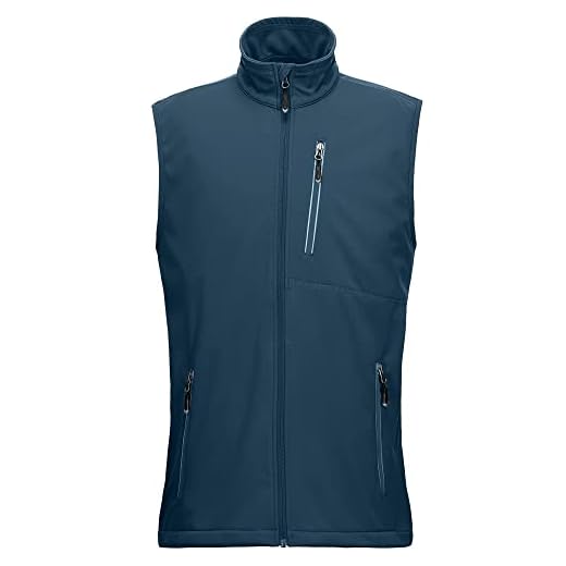 33,000ft Lightweight Softshell Vest for Men, Waterproof Windproof Running Vest, Breathable Vest Gilet Sleeveless Jacket for Cycling, Running, Hiking, Golf, Work, Midnight blue, L