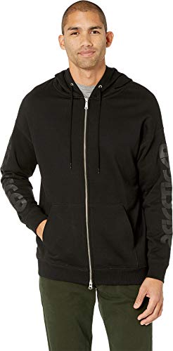 ASICS Mens Big Logo Sweat Full Zip Hoodie Casual Hoodies & Sweatshirts Hoodie, Black, XL