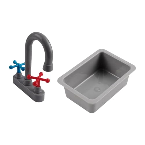 Folpus Juguete de Cocina de Imitación con Minifregadero y Grifo, Herramienta Educativa Realista, Juego de rol para Niños de 3 a 6 Años, Cumpleaños para Niños