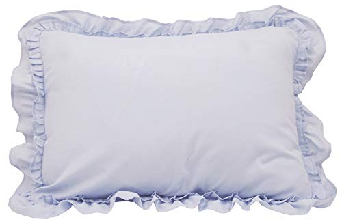 Light Blue Ruffled Pillow Sham