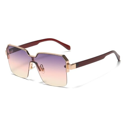 Lunettes de soleil de cyclisme UV400 carrées pour homme femme LVTFCO violet jaune