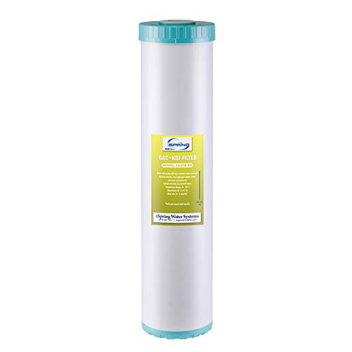 iSpring FG25B-KS High Capacity Heavy Metal Reducing GAC and KDF Whole House Water Filter Replacement Cartridge, 4.5” x 20”