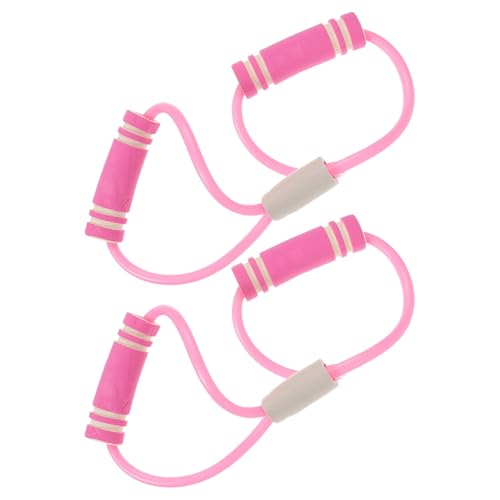 Ciieeo Bandas de Resistencia para Entrenamiento de Fuerza 2 Piezas, Bandas Elásticas Forma 8 para Brazos y Hombros, Material Elástico Rosa, Adecuado para Pilates, Yoga y Fitness en Casa