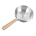 Angoily Casserole en Acier Inoxydable Yukihira Pan Traditionnelle Casserole Japonaise Pot de Nouilles de Nouilles avec Poignée en Bois 16Cm