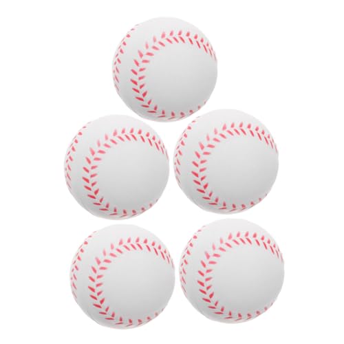 Toyvian 5個 製ソフトスポンジ野球ボール 用 トレーニング用テイーボール 軽量室内練習向け 初心者と幼児の野球基礎習得に