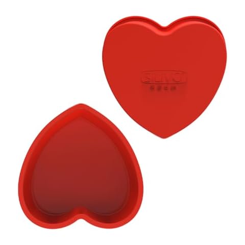SILIVO Nonstick Silicone Heart Cake Tins Set Cover