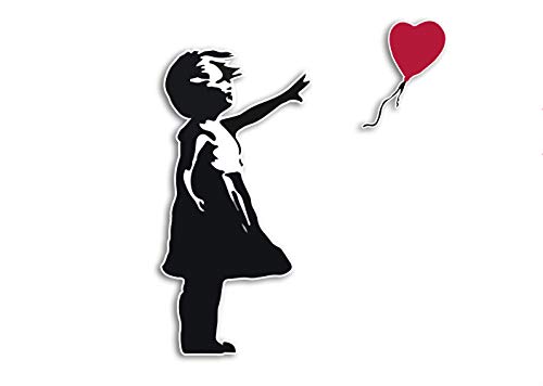 Banksy Aufkleber Streetart Graffiti Vinyl Sticker Art Kunst Deko Wetterfest UV-Beständig (Love Fly Away)
