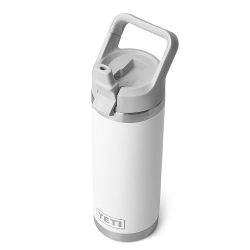 YETI Rambler 18 oz (532 ml) Water Bottle with Straw Cap, White