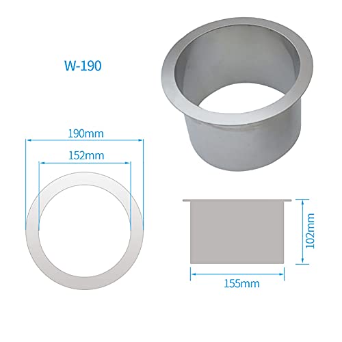 Image of Drop-in Trash Chute - 304 Stainless Steel Round Built-in Countertop Waste Trash Chute Grommet, Brushed Finish