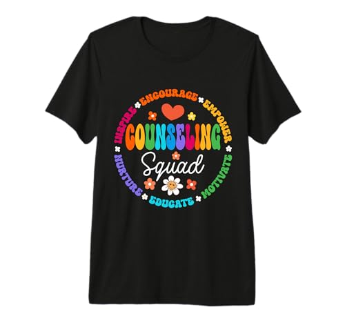 Groovy Counseling Squad Appreciation Week Back to School Premium Tri-Blend T-Shirt