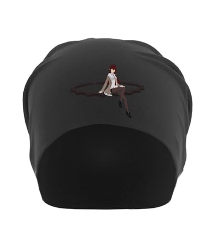 Bonnet souple en coton noir Anime 188 accessoire de tete unisexe extensible taille unique