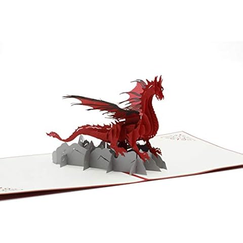 Carte pop-up dragons rouges - design3dkarten Cover
