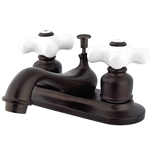 Kingston Brass GKB605PX Restoration 4-inch Centerset Lavatory Faucet with Retail Pop-up, Oil Rubbed Bronze