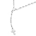 PORI JEWELERS 925 Sterling Silver 3mm Rosary Necklace, Silver, 18 Inches