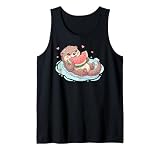 Linda Nutria Comiendo Sandía Kawaii Animal Camiseta sin Mangas