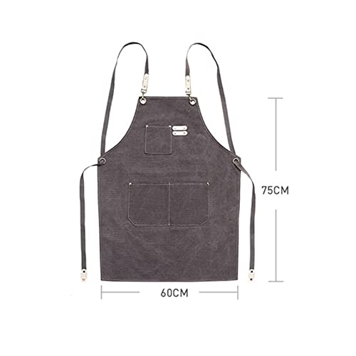 Tablier de cuisine de qualité supérieure marron avec grand sac - 2