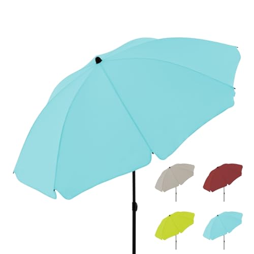 Doppler Derby Sombrilla redonda para playa, balcón y terraza I Parasol regulable en altura I Con protección UV I plegable estable