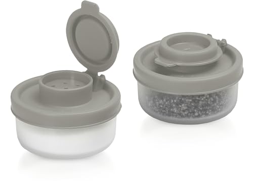 Image of Signoraware BPA Free Plastic Small Spice Sprinkles & Shaker (40ml x 2 | Set of 2 | Grey)
