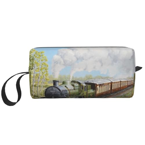 Borsa per il trucco per la ricezione per cosmetici da viaggio da toilette per portatile Organizer Treno a vapore e ferrovia