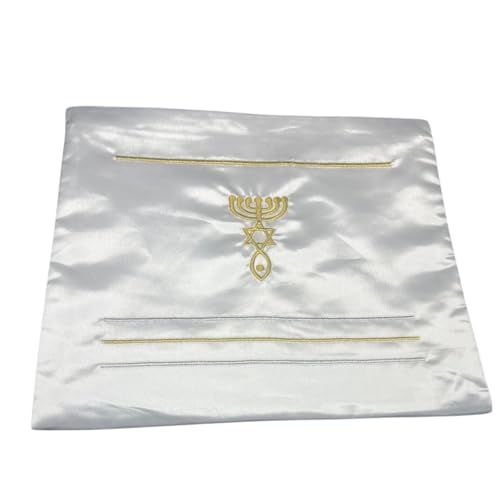 Prayer Shawl Satin Bag With Messianic Sign -Tallit and Tefillin Satin Bag Zippered.