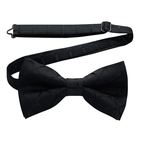 Image of HISDERN Bow Ties for Men Pretied Bowties Classic Formal Business Bow Tie Adjustable Tuxedo Bowtie for Wedding Party