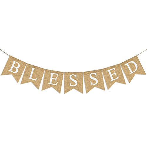 Blessed Banner Burlap| Blessed Bunting| Rustic Thanksgiving Decor| Thanksgiving Banner| Family Photo Prop| Mantle Fireplace Hanging Decor | Holiday Decorations