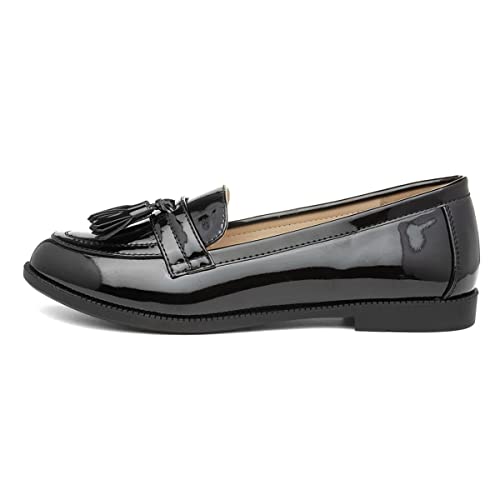 Lilley Anais Womens Black Patent Loafer - Size 5 UK - Black