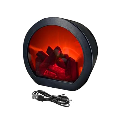 Farolillos para chimenea de exterior, funciona con pilas, lámpara LED para fuego, decorativa sin llama, con carga USB, para interiores, exteriores, balcón, terraza, salón, camping, mesa de jardín