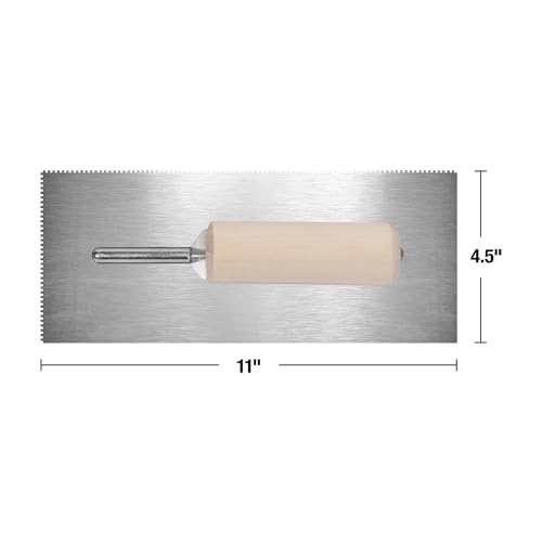 Capitol 115110 Professional Flooring Adhesive Trowel-1/16” x 1/16” x 1/16” Square-Notch, Silver/Light Wood - Image 5