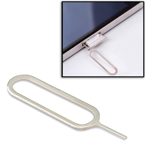 Image of SIM Card Ejector Pin Tool, Universal Metal SIM Tray Removal Needle Opener Compatible with All Smartphones, Lightweight, Portable, Durable (Unit 50)