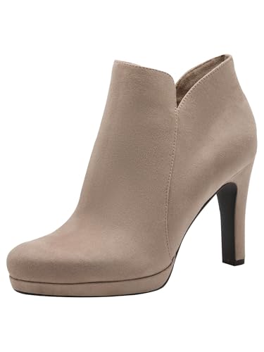 Tamaris Femme Damen Boot Heel 1-25316-41 Bottine, Taupe, 41 EU