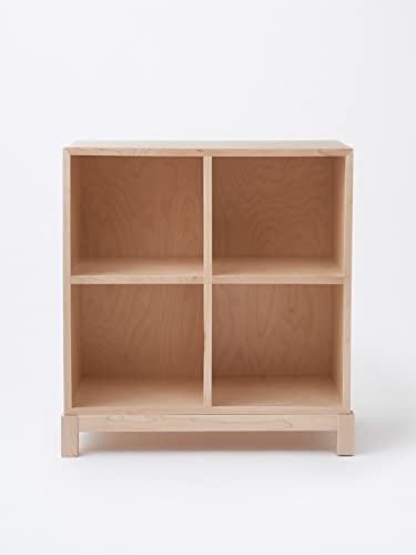 Milton & Goose Cubby Bookshelf, Playroom Storage, Office Shelf, Nightstand, 4 Cubby, Solid Wood, Baltic Birch, North American Maple, No-Tools Required, Minimal Assembly, Non-Toxic, Natural #TOP1
