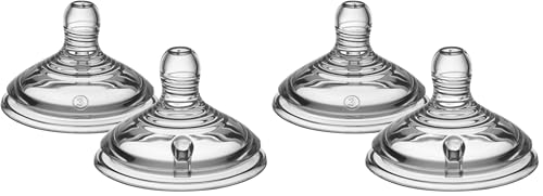 Image of Tommee Tippee Natural Start Baby Bottle Nipples,Breast-Like for A Natural Latch,Anti-Colic Valve,Soft Silicone,Slow Flow,0+ Months,2 Count (Pack of 2)