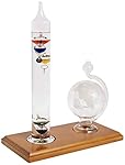 AcuRite Thermometer with Glass Barometer 00795A2 G...: Juego de termómetro cilíndrico y barómetro; inspirado en los instrumentos de Galileo Interpreta la temperatura y el clima según los principios de flotabilidad y presión del aire Las esferas coloridas llenas de líquido descienden y ascienden con cambi...