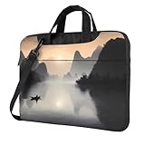 Materiale del prodotto: questa borsa per laptop WZYWHJ Sansui, azienda giapponese Printing da 15,6 pollici presenta uno strato di imbottitura in schiuma di poliestere e una fodera morbida resistente agli urti per ridurre urti e graffi accidentali. Il design leggero della maniglia offre un'esperienza di massimo comfort. Può fornire una protezione completa per il tuo computer.