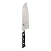 Miyabi 34114-183 Red Morimoto Edition Hollow Edge Santoku Knife, 7-inch, Black w Accent/Stainless Steel