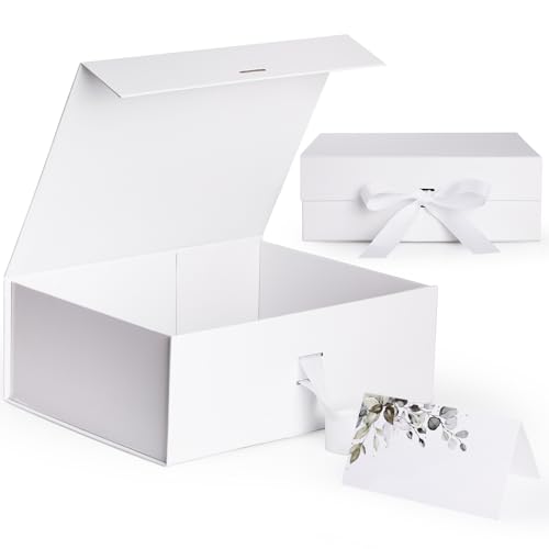 Caja de Regalo con Tapa 29 * 22 * 10.5cm, GeeRic Cajas de Regalo Magnéticas con Tapas MagnéTica y Cinta, para Embalaje de Regalos de Bodas y CumpleañOs Navidad