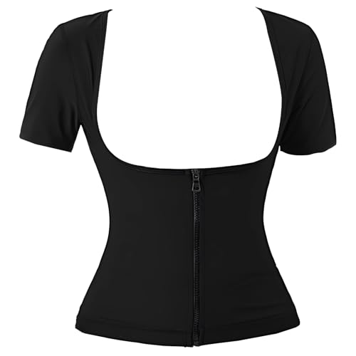 Camisa de sauna para mujer faja reductora en talla S con mangas cortas