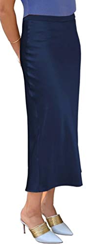 Baby'O Womens Stretch Satin Bias Cut Midi Skirt