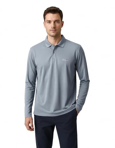 Image of Men's Full Sleeve Polo T-Shirt | Soft & Comfortable Fabric | Breathable | Quick Dry | Stretchable | Lightweight | Wrinkle Resistant | Skin Friendly | Durable