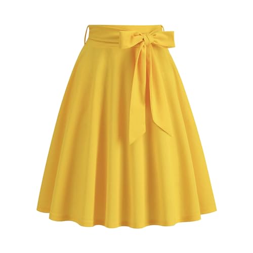 Jupe de ceinture rétro couleur unie vêtement chic dame élégante