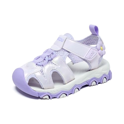 EQW Girls Sport Water Sandals Closed Toe Athletic Shoes for Little to Big Kids Non-Slip, Lightweight & Cushioned Ideal for Summer, Beach, Outdoor Play