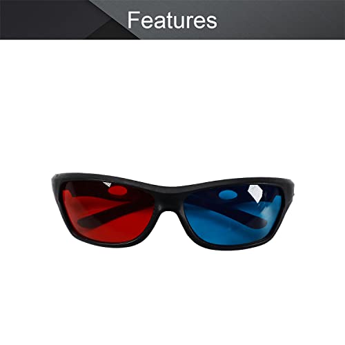 Othmro 3Pcs Red-Blue 3D Glasses, 3D Movie Game Glasses Plastic Frame Black Resin Lens, 3D Style Glasses For 3D Movies Games, 3D Viewing Glasses -Extra Upgrade Style #TOP2