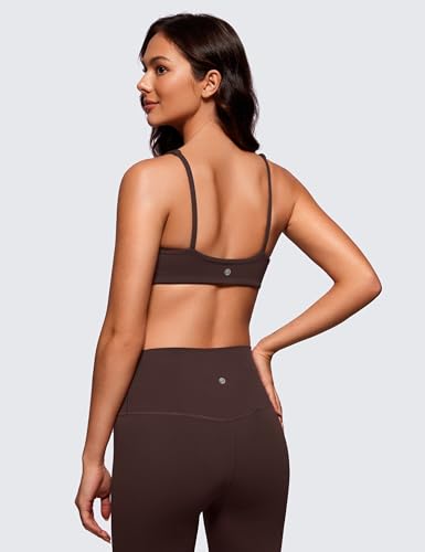 Image of CRZ YOGA Butterluxe Square Neck Sports Bras | Light Support, Removable Pads, Yoga, Extremely Soft, Low Coverage, Adjustable Spaghetti Straps, for Women