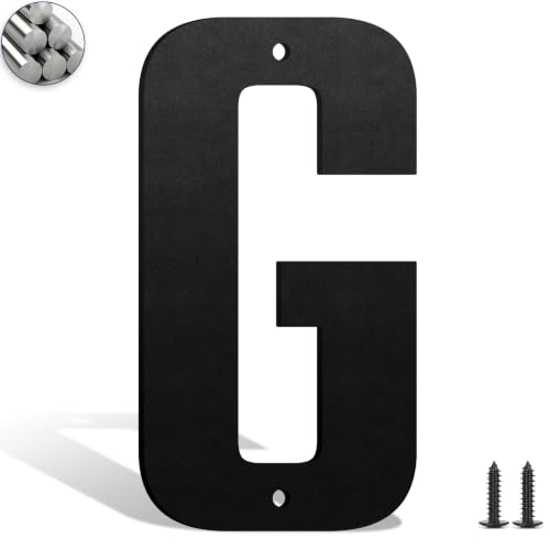 Ya_chtttwo Numéros et Lettres Aluminium - Plaque Adresse Métal Noir Extérieur (7" G)