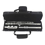 Silberne Querflöte für Anfänger mit Hülle für 16 C-Schlüssel, Schüler-Instrument