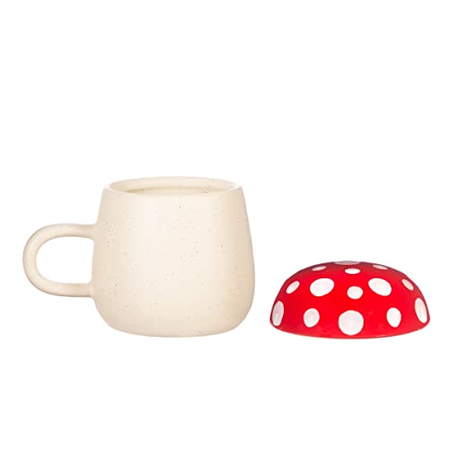 Sass & Belle Red Mushroom Mug with Lid, Novelty Coffee Cup, Tea Gift - Image 2