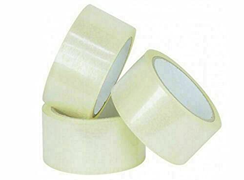 TRENDWEARZ 12 Rolls of Clear Transparent Tapes 66MX48MM for PARCELS and Boxes. Heavy Duty Strong Long Secure Sticky Seal (CLEAR