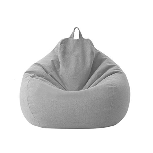 Preisvergleich Produktbild Soft Sitzsack Stühle für Kinder und Erwachsene, Lazy Lounge Storage Sitzsack Stuhlbezug Ungefüllte Sofa Sitzsäcke Kuscheltier Aufbewahrung Indoor Outdoor (Grey, 39.4x47inch)