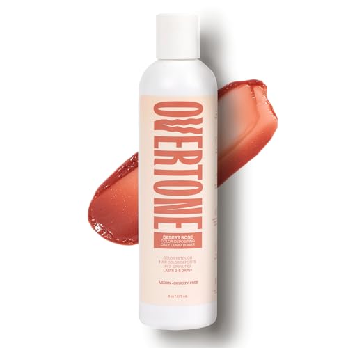 Overtone Daily Color Depositing Conditioner for Hair, Desert Rose:Temporary Pigment with Shea, Coconut & Avocado Oils, Hydrating, Vegan & Cruelty-Free, All Hair Types, 8oz.